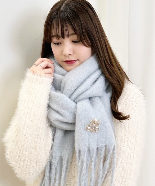 INGNI（イング）の「マシュマロストール（ストール/ショール・レディース・モカ/ラベンダー/グレー/ピンク/サックスブルー/オフホワイト・ONE SIZE）」の4枚目の写真