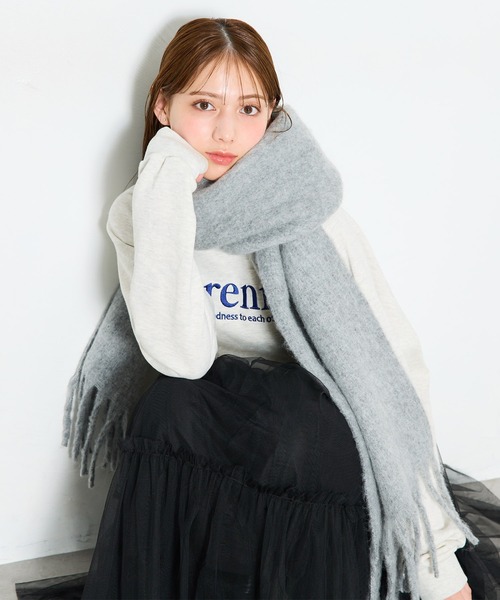INGNI（イング）の「マシュマロストール（ストール/ショール・レディース・モカ/ラベンダー/グレー/ピンク/サックスブルー/オフホワイト・ONE SIZE）」の12枚目の写真
