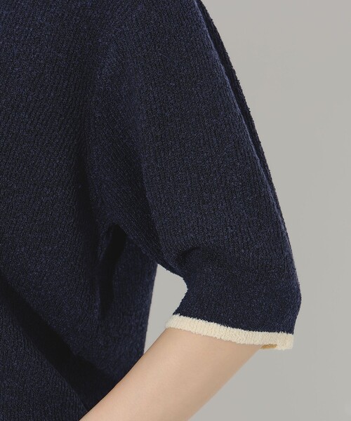 B:MING by BEAMS（ビーミングバイビームス）の「B:MING by BEAMS / ブークレ ニット デザイン ポロシャツ（ニット/セーター・レディース・ブラウン系その他/ネイビー・ONE SIZE）」の19枚目の写真