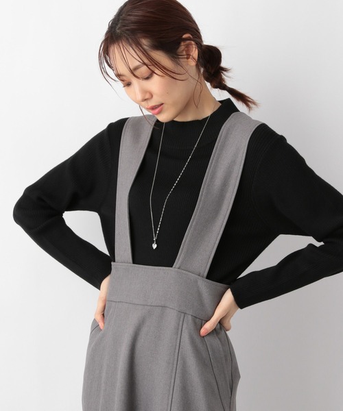 Max&Co ドッキングワンピース ニット レザー ハイネック 38 ブラック Max&Co ドッキングワンピース ニット レザー ハイネック 38 ブラック