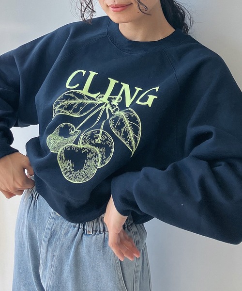 AS KNOW AS plus（アズノゥアズプラス）の「☆さくらんぼプリントラグランスウェットプルオーバー（スウェット・レディース・ブラウン/ネイビー/オフホワイト・FREE）」の12枚目の写真