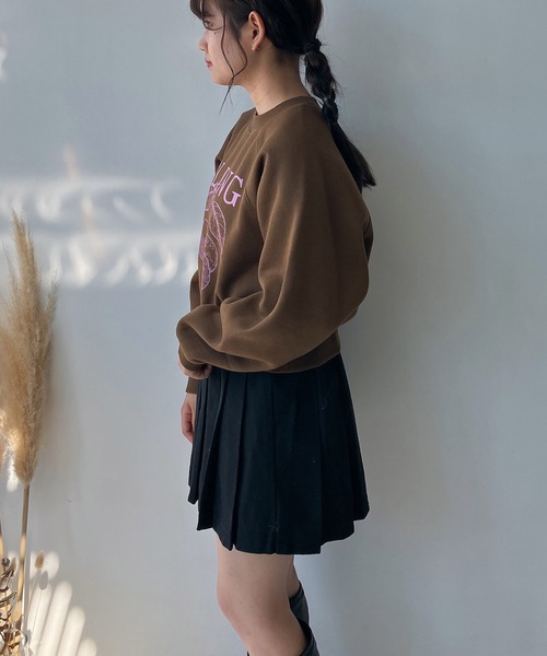 AS KNOW AS plus（アズノゥアズプラス）の「☆さくらんぼプリントラグランスウェットプルオーバー（スウェット・レディース・ブラウン/ネイビー/オフホワイト・FREE）」の17枚目の写真