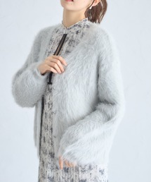 ロングシャギーニットカーディガン
