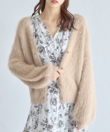 ロングシャギーニットカーディガン