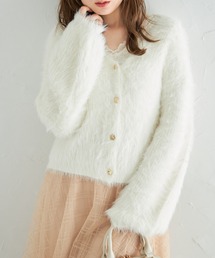 ロングシャギーニットカーディガン