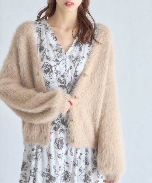 tocco closet（トッコ　クローゼット）の「ロングシャギーニットカーディガン（カーディガン/ボレロ・レディース・ピンクベージュ/グレー系その他/オフホワイト・M）」の22枚目の写真