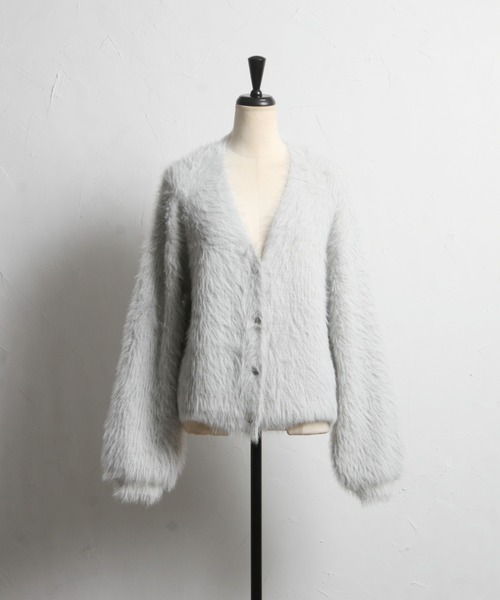 tocco closet（トッコ　クローゼット）の「ロングシャギーニットカーディガン（カーディガン/ボレロ・レディース・ピンクベージュ/グレー系その他/オフホワイト・M）」の16枚目の写真