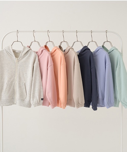 b・ROOM(ビールーム)の「【万能アイテム】ドロップシンプルジップパーカ(パーカー・キッズ・ピンク/サックスブルー/ベージュ/オレンジ/ネイビー/ミント/オートミール・150cm/110cm/120cm/100cm/140cm/130cm)」の21枚目の写真