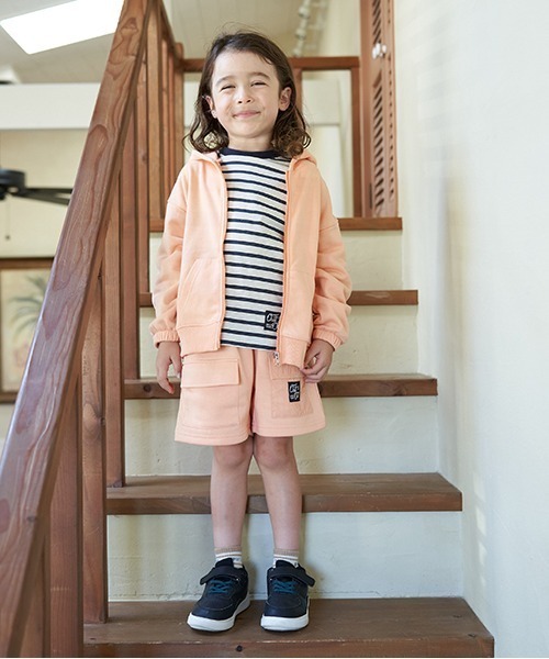 b・ROOM(ビールーム)の「【万能アイテム】ドロップシンプルジップパーカ(パーカー・キッズ・ピンク/サックスブルー/ベージュ/オレンジ/ネイビー/ミント/オートミール・150cm/110cm/120cm/100cm/140cm/130cm)」の17枚目の写真