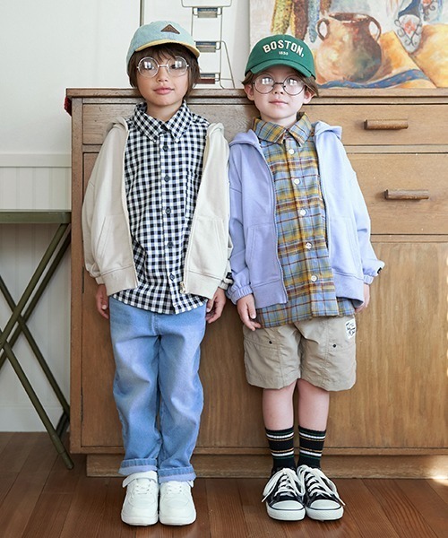 b・ROOM(ビールーム)の「【万能アイテム】ドロップシンプルジップパーカ(パーカー・キッズ・ピンク/サックスブルー/ベージュ/オレンジ/ネイビー/ミント/オートミール・150cm/110cm/120cm/100cm/140cm/130cm)」の8枚目の写真