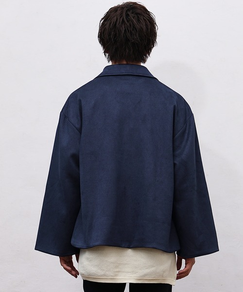 MinoriTY】スウェードビッグスリーブテーラードジャケット オーバー