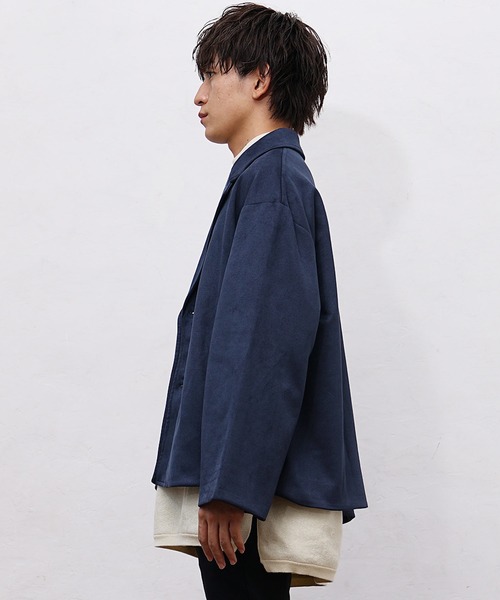 MinoriTY(マイノリティ)の「【MinoriTY】スウェードビッグスリーブテーラードジャケット オーバーサイズ ビッグシルエット ルーズフィット メンズ 春服 冬服(テーラードジャケット・メンズ・ブラック/ネイビー・S/M/L)」の14枚目の写真