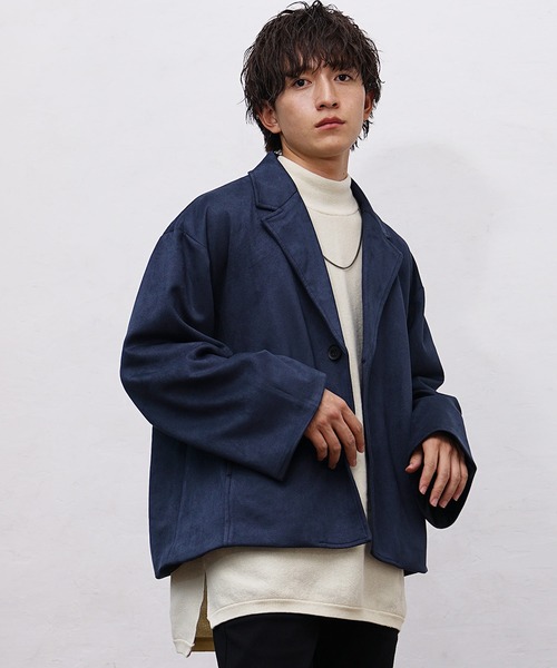 セール】【MinoriTY】スウェードビッグスリーブテーラードジャケット