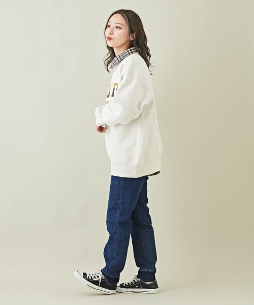 CUBE SUGAR（キューブシュガー）の「裏起毛スウェットロゴプリントプルオーバー（スウェット・レディース・ブラック/カーキ/マルチ/オートミール/レッド・M）」の21枚目の写真