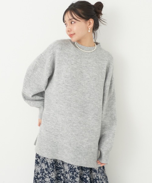 earth music&ecology（アースミュージックアンドエコロジー）の「FLUFFYハイネックチュニック（チュニック・レディース・グレー系その他/ブラック/ブルーグリーン/パープル/アイボリー・FREE）」の3枚目の写真