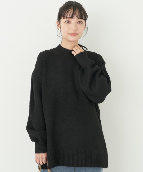 earth music&ecology（アースミュージックアンドエコロジー）の「FLUFFYハイネックチュニック（チュニック・レディース・グレー系その他/ブラック/ブルーグリーン/パープル/アイボリー・FREE）」の2枚目の写真