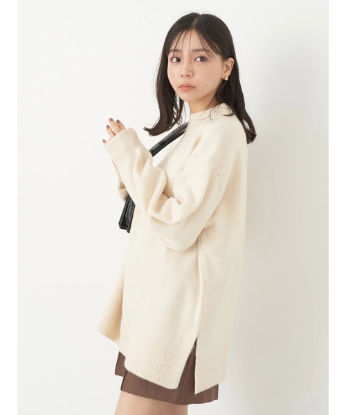 earth music&ecology（アースミュージックアンドエコロジー）の「FLUFFYハイネックチュニック（チュニック・レディース・グレー系その他/ブラック/ブルーグリーン/パープル/アイボリー・FREE）」の7枚目の写真
