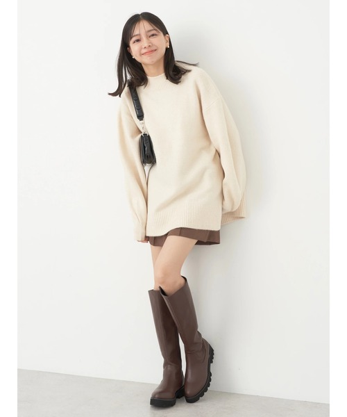 earth music&ecology（アースミュージックアンドエコロジー）の「FLUFFYハイネックチュニック（チュニック・レディース・グレー系その他/ブラック/ブルーグリーン/パープル/アイボリー・FREE）」の9枚目の写真