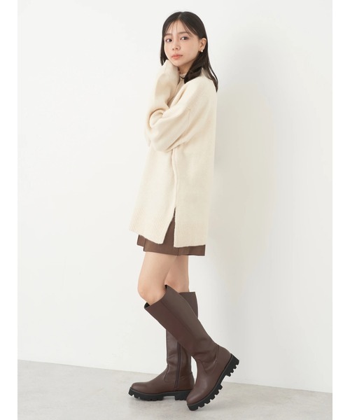 earth music&ecology（アースミュージックアンドエコロジー）の「FLUFFYハイネックチュニック（チュニック・レディース・グレー系その他/ブラック/ブルーグリーン/パープル/アイボリー・FREE）」の10枚目の写真