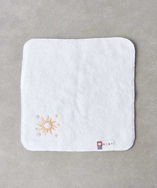 太陽と月 刺繍タオルハンカチ（ハンカチ/ハンドタオル