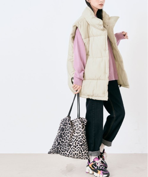 kirakiraShop(キラキラショップ)の「ファイバー ダウン オーバー ベスト(ダウンベスト・レディース・ライトグリーン/アイボリー/ピンク/ブルー/ベージュ・M)」の17枚目の写真