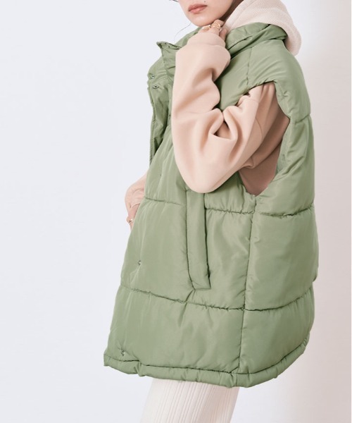 kirakiraShop(キラキラショップ)の「ファイバー ダウン オーバー ベスト(ダウンベスト・レディース・ライトグリーン/アイボリー/ピンク/ブルー/ベージュ・M)」の21枚目の写真