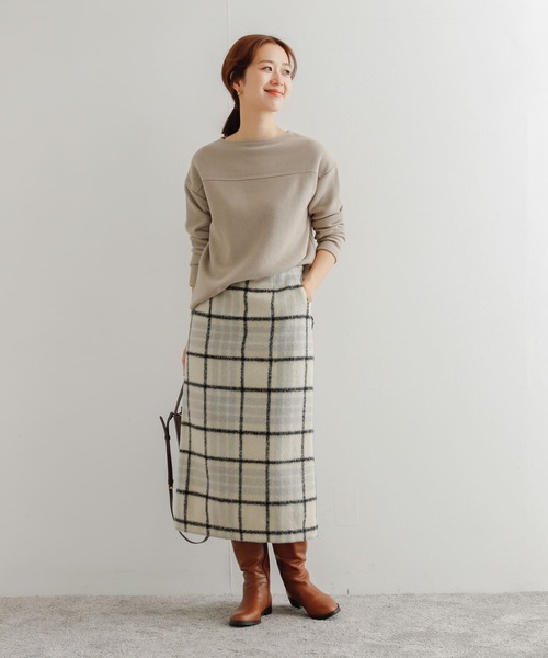 URBAN RESEARCH DOORS（アーバンリサーチドアーズ）の「ウールミックスクォーターフェイスプルオーバー（Tシャツ/カットソー・レディース・アイボリー/ネイビー/グレー系その他・MEDIUM）」の9枚目の写真
