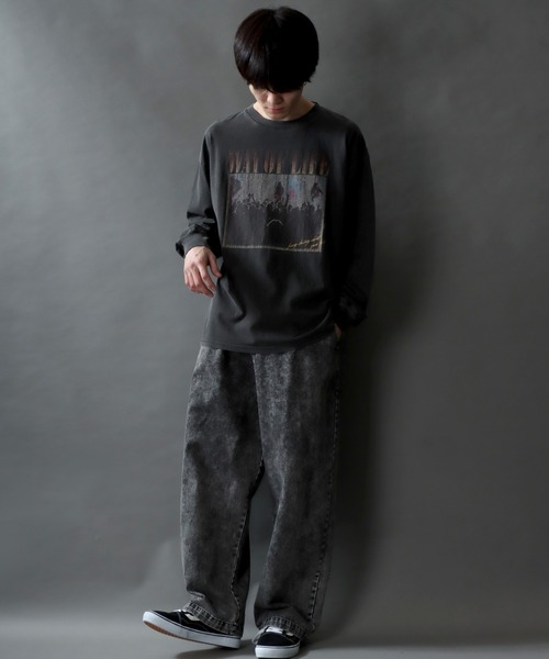 SITRY(シトリー)の「Pigment Classical Graphic T-shirt/オーバーサイズ ピグメント加工 ヴィンテージライク ロックプリント Tシャツ ロンT レディース メンズ(Tシャツ/カットソー・メンズ・グレー系その他/チャコール/グレー系その他2・M/L)」の15枚目の写真