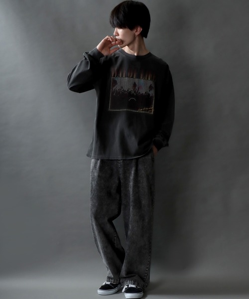 SITRY(シトリー)の「Pigment Classical Graphic T-shirt/オーバーサイズ ピグメント加工 ヴィンテージライク ロックプリント Tシャツ ロンT レディース メンズ(Tシャツ/カットソー・メンズ・グレー系その他/チャコール/グレー系その他2・M/L)」の19枚目の写真