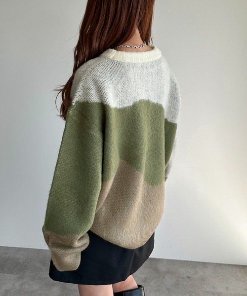 apres jour mignon（アプレジュールミニョン）の「3カラーニットプルオーバー【ZOZOTOWN限定アイテム】（ニット/セーター・レディース・グリーン系その他/パープル系その他/ピンク系その他・フリー/X-LARGE）」の15枚目の写真
