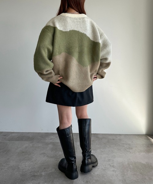 apres jour mignon（アプレジュールミニョン）の「3カラーニットプルオーバー【ZOZOTOWN限定アイテム】（ニット/セーター・レディース・グリーン系その他/パープル系その他/ピンク系その他・フリー/X-LARGE）」の18枚目の写真