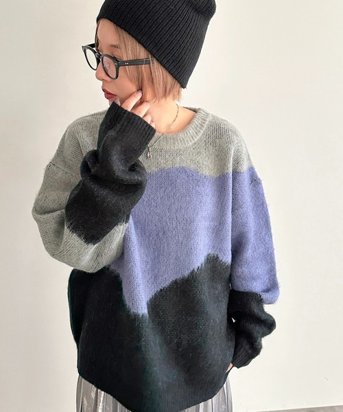 apres jour mignon（アプレジュールミニョン）の「3カラーニットプルオーバー【ZOZOTOWN限定アイテム】（ニット/セーター・レディース・グリーン系その他/パープル系その他/ピンク系その他・フリー/X-LARGE）」の20枚目の写真