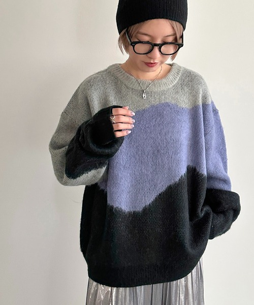 apres jour mignon（アプレジュールミニョン）の「3カラーニットプルオーバー【ZOZOTOWN限定アイテム】（ニット/セーター・レディース・グリーン系その他/パープル系その他/ピンク系その他・フリー/X-LARGE）」の21枚目の写真