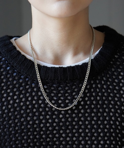 25SS ビッグシルエット ワンポイント刺繍 メッシュニットプルオーバー