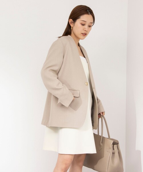 NOLLEY’S（ノーリーズ）の「ウォッシャブルミニジャンパーワンピース（ワンピース・レディース・ベージュ/ブラック・38）」の10枚目の写真