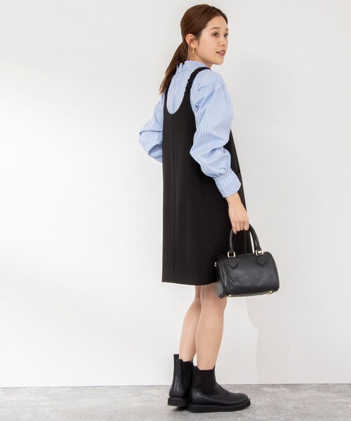 NOLLEY’S（ノーリーズ）の「ウォッシャブルミニジャンパーワンピース（ワンピース・レディース・ベージュ/ブラック・38）」の19枚目の写真