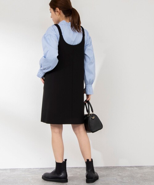 NOLLEY’S（ノーリーズ）の「ウォッシャブルミニジャンパーワンピース（ワンピース・レディース・ベージュ/ブラック・38）」の6枚目の写真