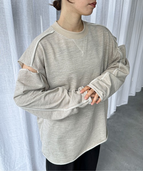 feepur（フェピュール）の「アームスリットルーズラメスウェット（スウェット・レディース・グレー/ベージュ/ネイビー・MEDIUM）」の21枚目の写真