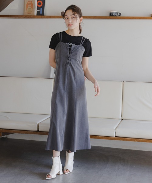 mysty woman（ミスティウーマン）の「ビジューロゴTシャツ　109869（Tシャツ/カットソー・レディース・ライトグリーン/オフホワイト/ブラック・FREE）」の6枚目の写真