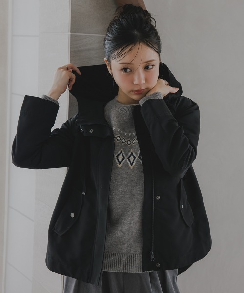 Petitjo(プッチージョ)の「小さいサイズ マウンテンパーカー 低身長さん・小柄女性(マウンテンパーカー・レディース・オフホワイト/ピンク/ブラック・01/02)」の1枚目の写真