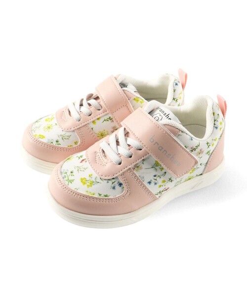 BRANSHES（ブランシェス）の「花柄スニーカー（スニーカー・キッズ・ラベンダー/ピンク・15.0cm/16.0cm/19.0cm/17.0cm/20.0cm/18.0cm/21.0cm）」の2枚目の写真