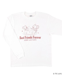 TOM&JERRY（トムアンドジェリー）の「【公式】トムとジェリー　ロングTシャツ ホワイト Cheese Time（Tシャツ/カットソー）」