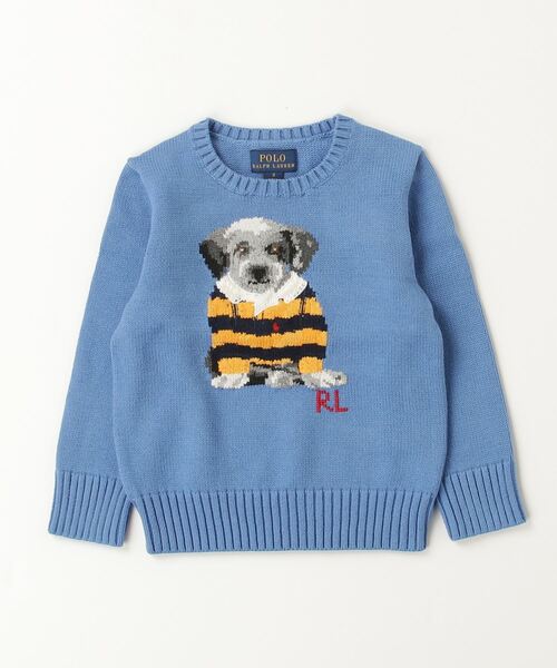 POLO RALPH LAUREN CHILDRENSWEAR(ポロ ラルフ ローレン チルドレンズウェア)の「ドッグインターシャ コットン セーター(ニット/セーター・キッズ・ブルー・7/6/4/3)」の3枚目の写真