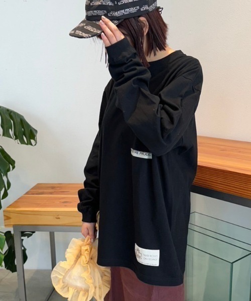 THEATRE PRODUCTS（シアタープロダクツ）の「ワッペンプリントTシャツ（Tシャツ/カットソー・レディース・ブラック/ホワイト・FREE）」の2枚目の写真