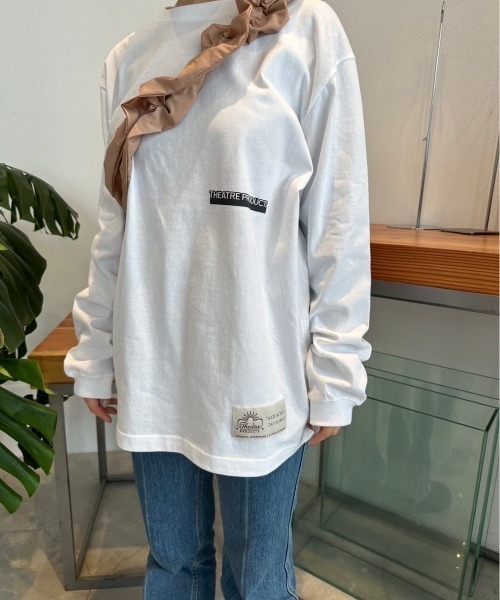 THEATRE PRODUCTS（シアタープロダクツ）の「ワッペンプリントTシャツ（Tシャツ/カットソー・レディース・ブラック/ホワイト・FREE）」の4枚目の写真