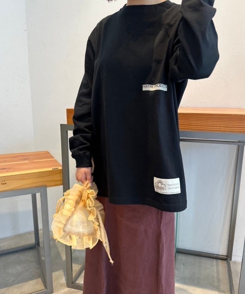 THEATRE PRODUCTS（シアタープロダクツ）の「ワッペンプリントTシャツ（Tシャツ/カットソー・レディース・ブラック/ホワイト・FREE）」の3枚目の写真