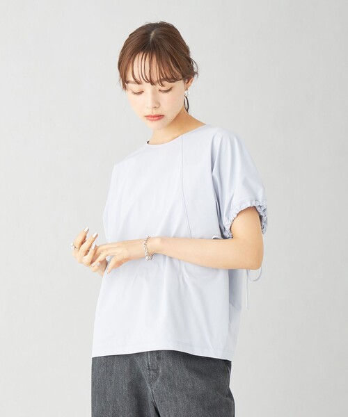 tシャツ 「EMMEL REFINES」EM イソザイ ドッキング ギャザー プルオーバー レディース EMMEL REFINES＞EM イソザイ ドッキング ギャザー プルオーバー