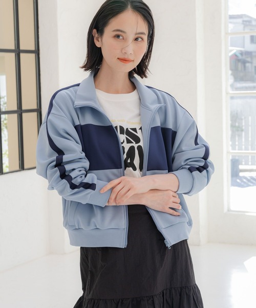 LAKOLE(ラコレ)の「カラーブロックトラックジャケット / 104196(ブルゾン・レディース・ネイビー/サックスブルー/アイボリー・SMALL/MEDIUM)」の18枚目の写真