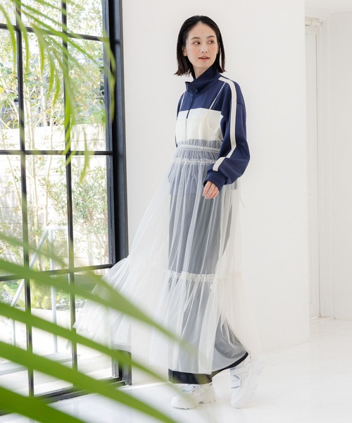 LAKOLE(ラコレ)の「カラーブロックトラックジャケット / 104196(ブルゾン・レディース・ネイビー/サックスブルー/アイボリー・SMALL/MEDIUM)」の6枚目の写真