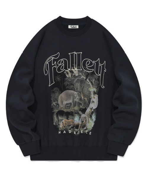 A‘gem 9（エージェムナイン）の「A'GEM/9 × .kom『FALLETT/ファレット』SERENGETI SWEATSHIRT/セレンゲティ スウェットシャツ（スウェット・レディース・チャコールグレー/ネイビー・S/M）」の2枚目の写真